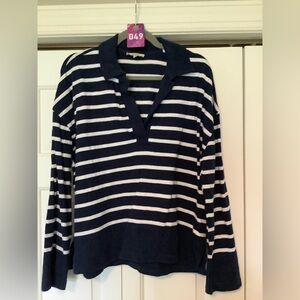Madewell Rugby Stripe Polo. Large. True midnight.